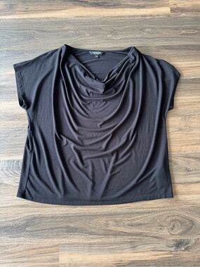 Liverpool Black Cowl Neck Short Sleeve Top